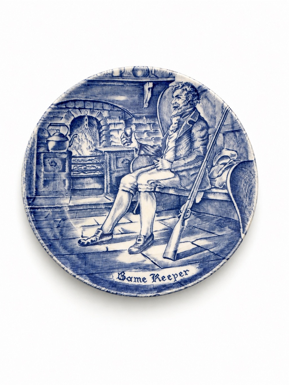 Vintage Enoch Wedgwood “Game Keeper” Plate-Blue Transferware-Made In England